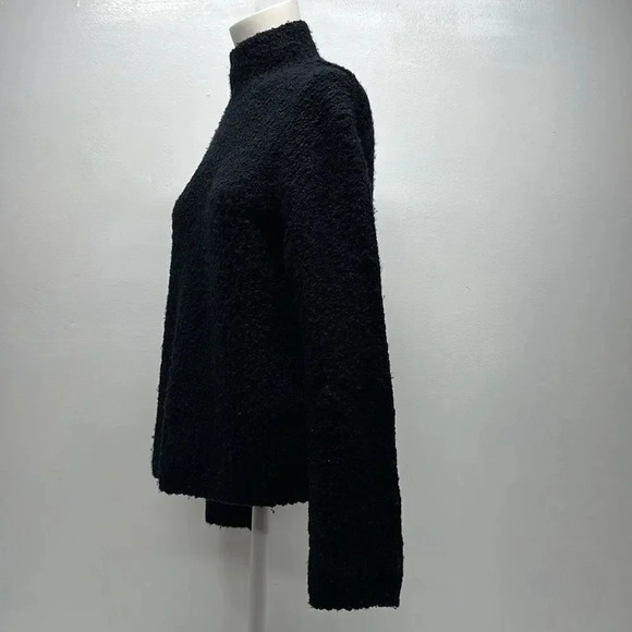 Vince Sweater Textured Funnel Neck Pullover Knit Navy Blue Cashmere Size Small - Picture 6 of 9
